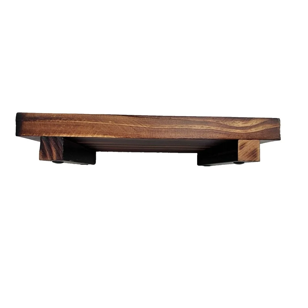 Pedestal Stand Rise Wood Kitchen Counter Tray House Plant Accessory Home Decor